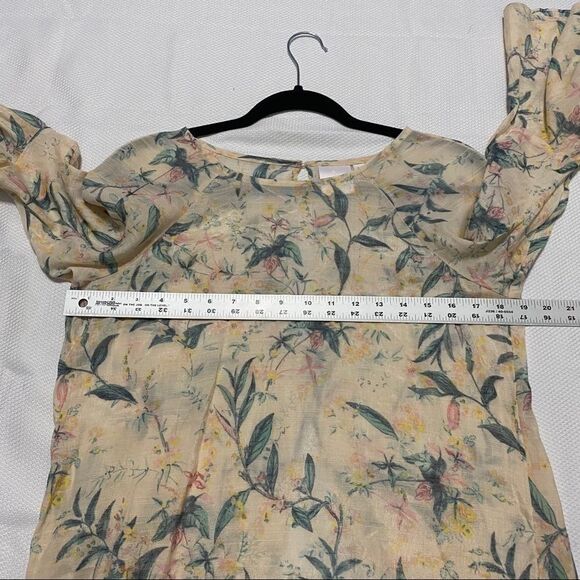 Lauren Conrad Blush Pink Tropical Sheer Blouse - Picture 3 of 11